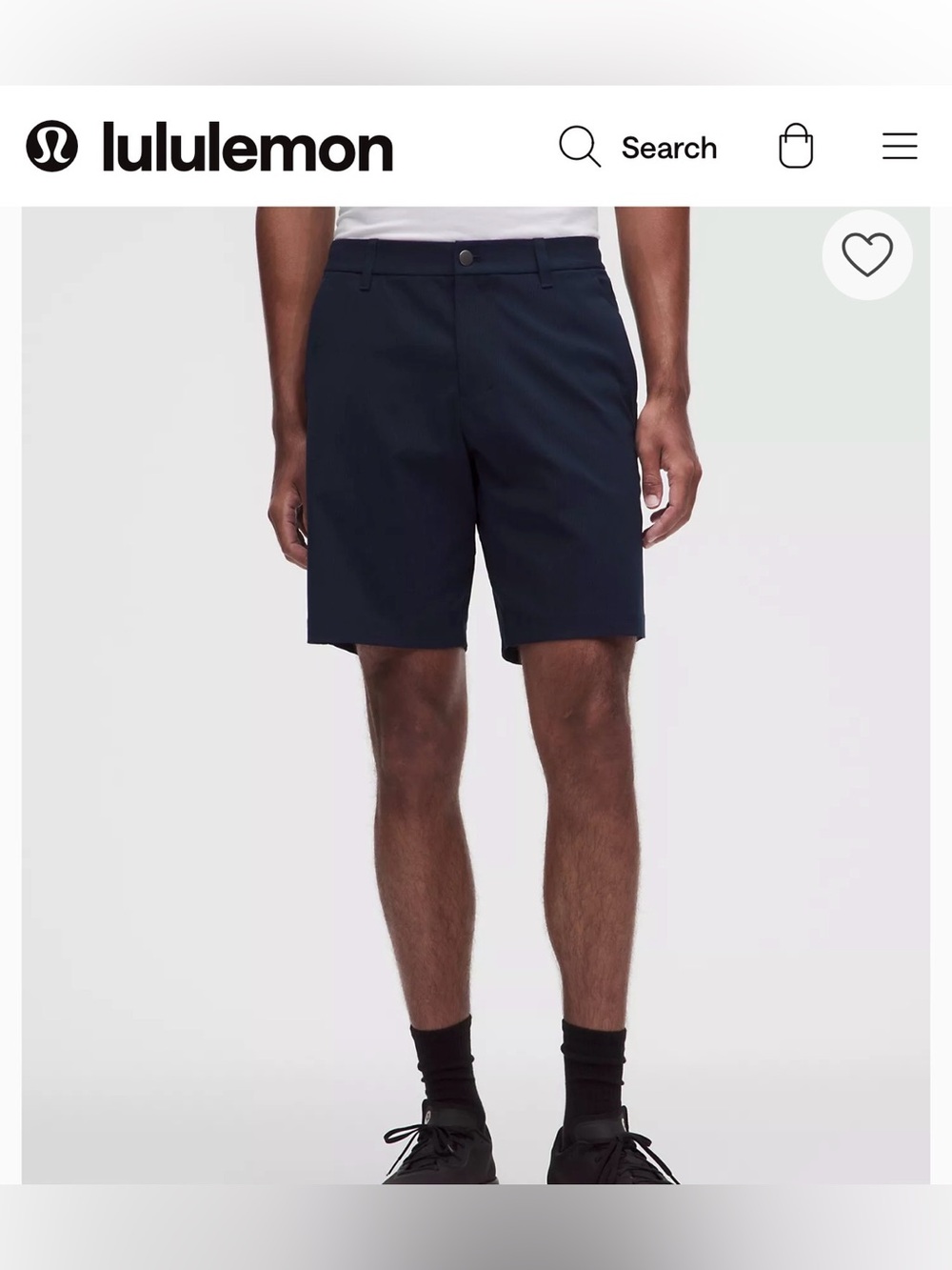 lululemon athletica Men's Dark Navy Flat-Front Shorts
